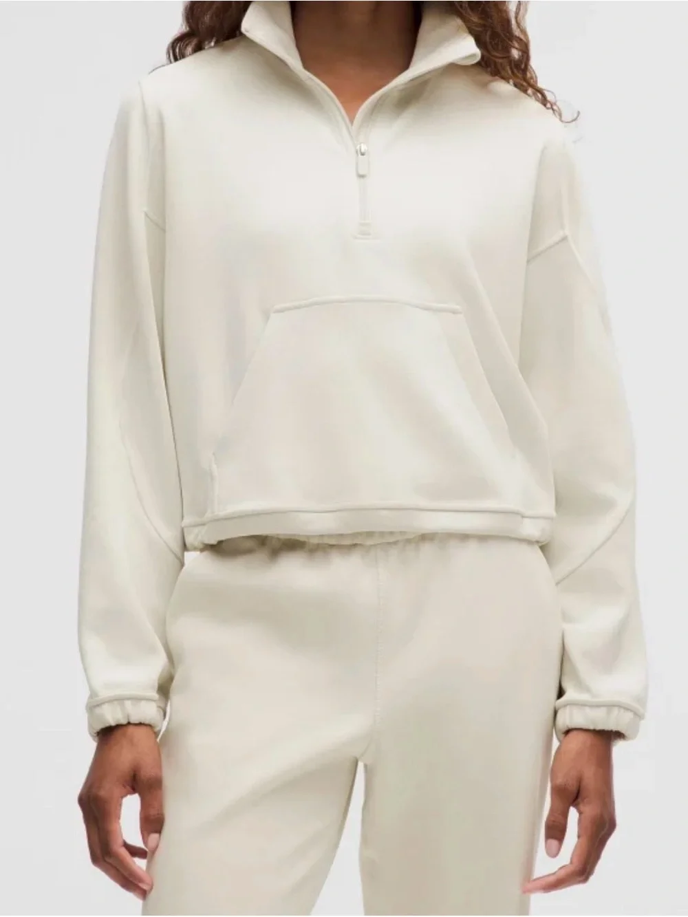 Lululemon Brushed Softstreme Half Zip Bone Size 6